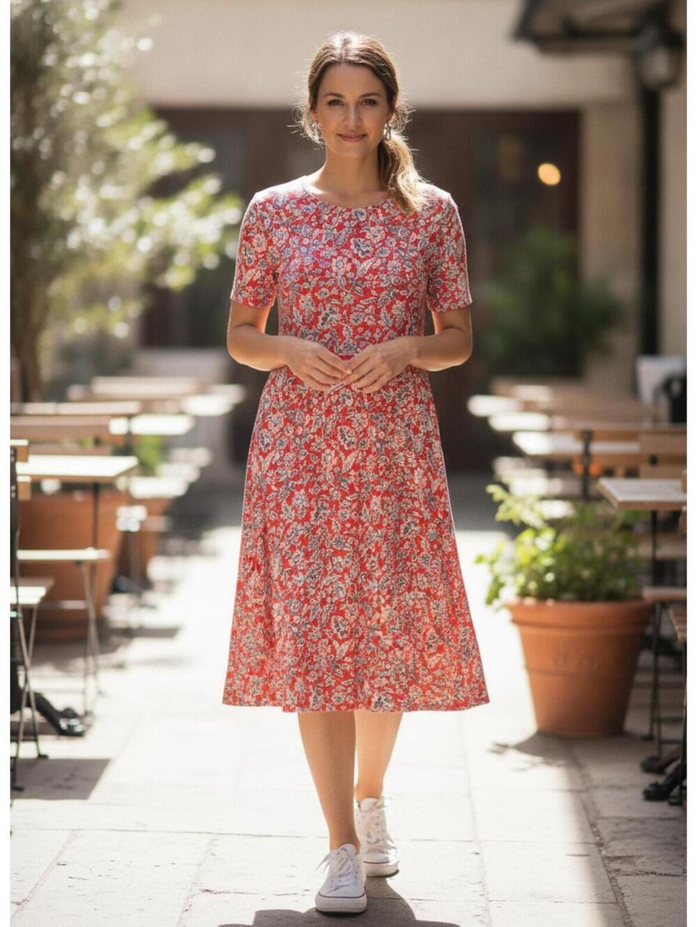 Old Navy Women's Midi Dress with Floral Print XL